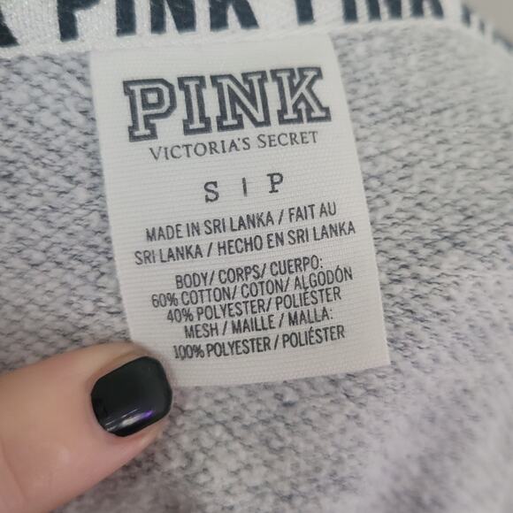Small Victoria's Secret Pink sweatshirt spacedye gray mesh hot pink sides - Picture 4 of 6